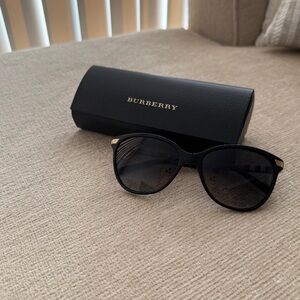 Women Black and Gold Burberry Sunglasses